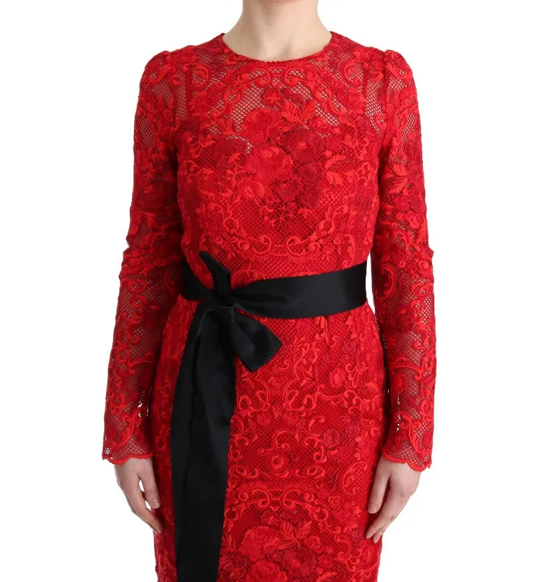Red Floral Ricamo Sheath Long Dress sold by Lord & Taylor product image thumbnail 5