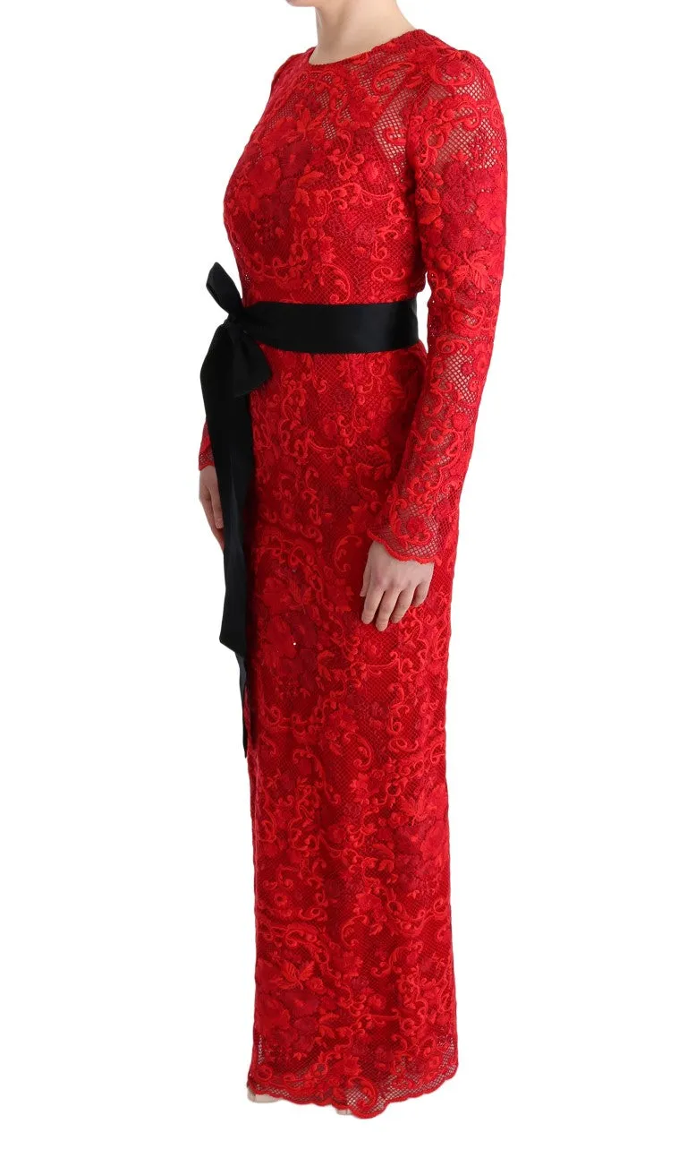 Red Floral Ricamo Sheath Long Dress sold by Lord & Taylor product image thumbnail 2