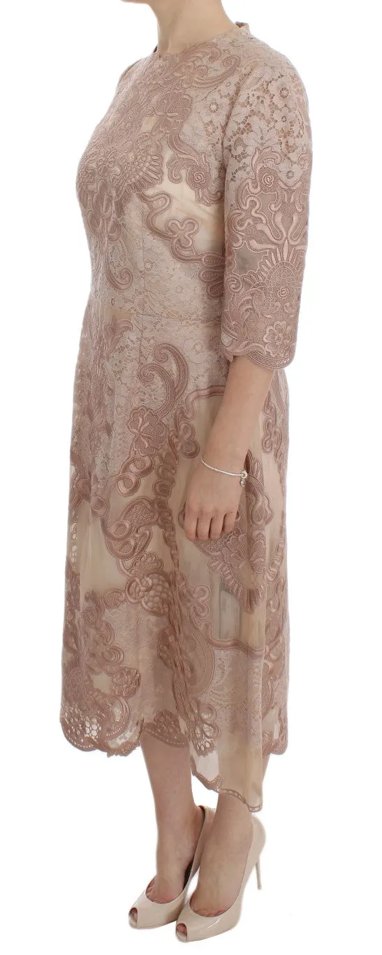 Pink Silk Lace Ricamo Shift Gown Dress sold by Lord & Taylor product image thumbnail 2