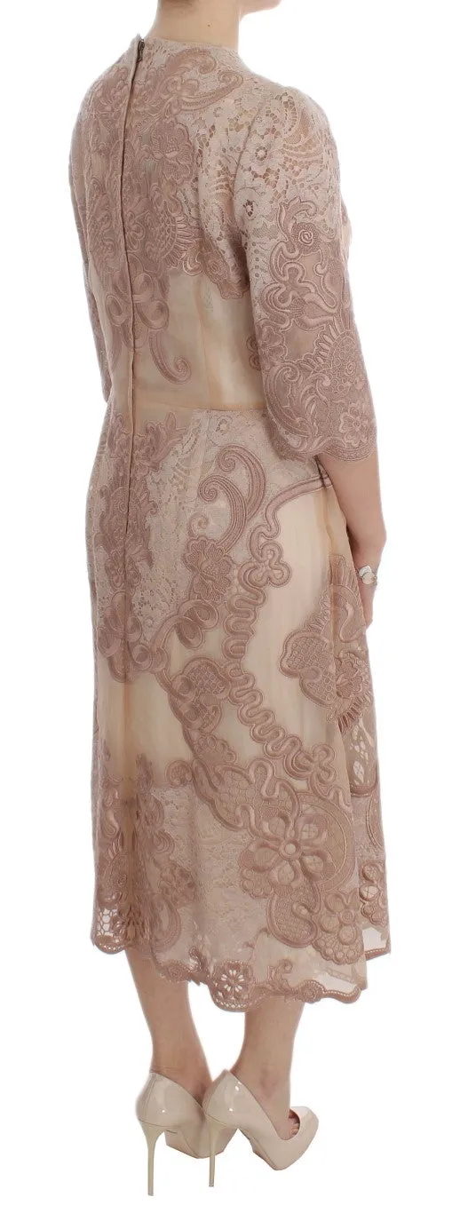 Pink Silk Lace Ricamo Shift Gown Dress sold by Lord & Taylor product image thumbnail 4