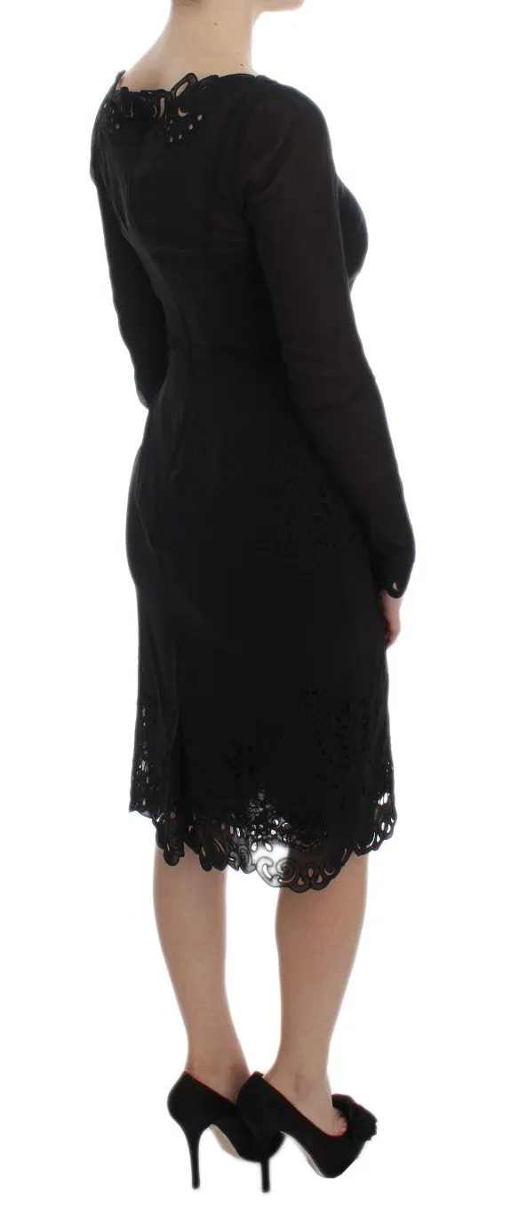 Black Silk Stretch Sheath Dress sold by Lord & Taylor product image thumbnail 4