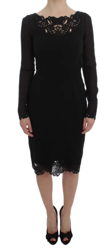 Black Silk Stretch Sheath Dress sold by Lord & Taylor