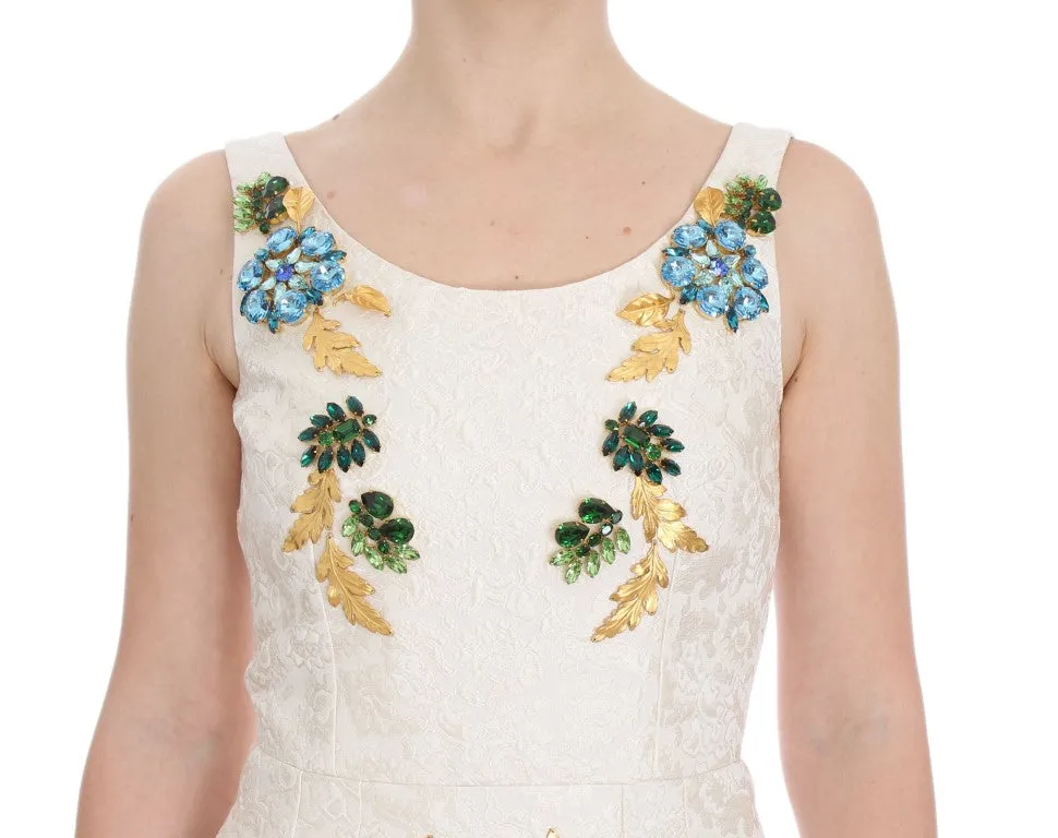 White Brocade Crystal Sheath Dress sold by Lord & Taylor product image thumbnail 5