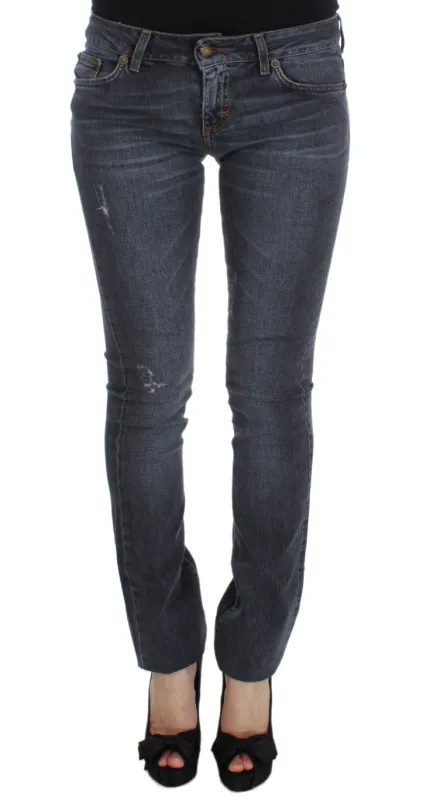 Blue Wash Cotton Blend Slim Fit Jeans made by Lord & Taylor