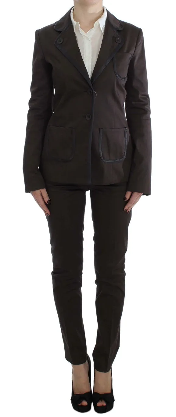 Brown Stretch Two Button Suit sold by Lord & Taylor