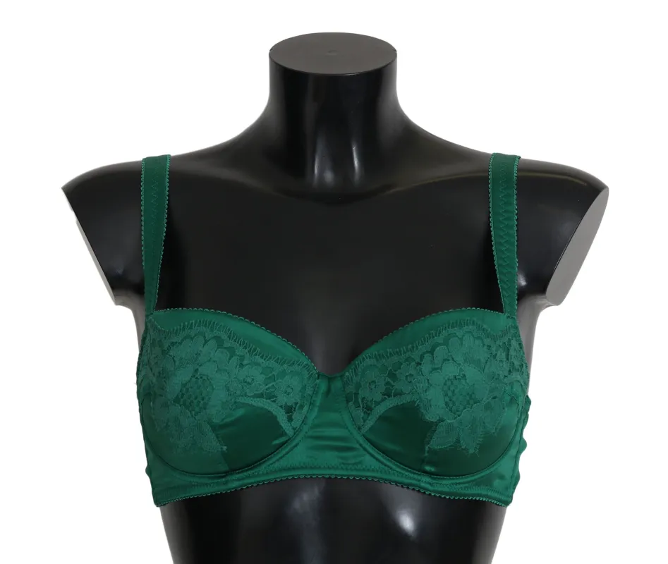 Green Silk Stretch Floral Lace Bra Underwear sold by Lord & Taylor
