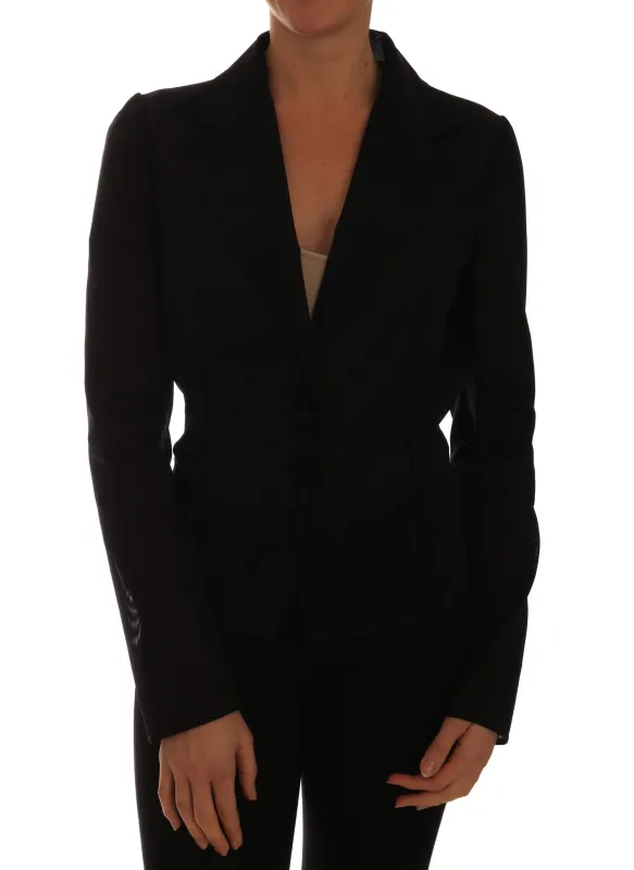 Black Nylon Net Blazer Jacket made by Lord & Taylor