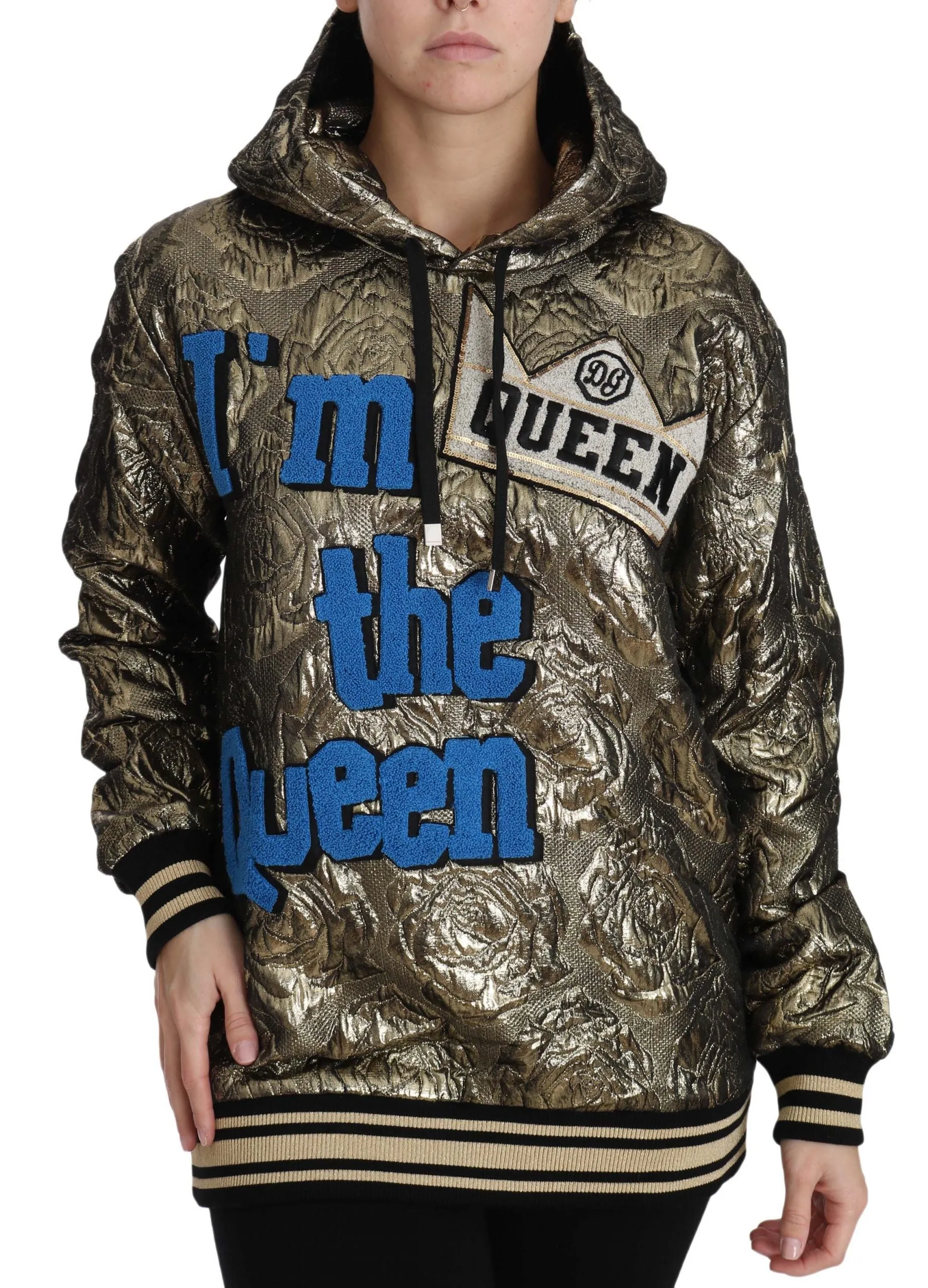 Im The Queen Jaquard Gold Sweatshirt Hoodie sold by Lord & Taylor product image thumbnail 4
