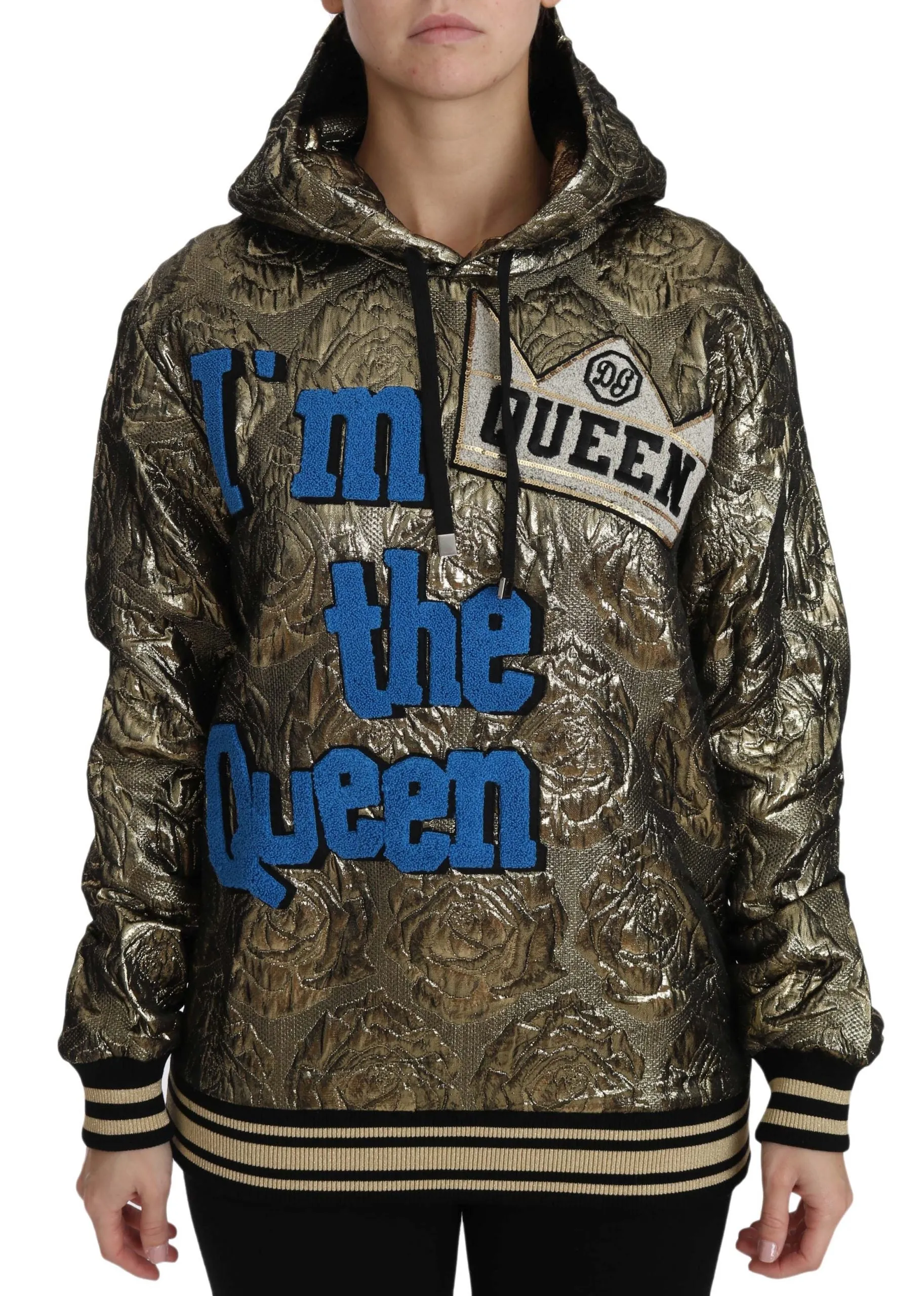 Im The Queen Jaquard Gold Sweatshirt Hoodie sold by Lord & Taylor