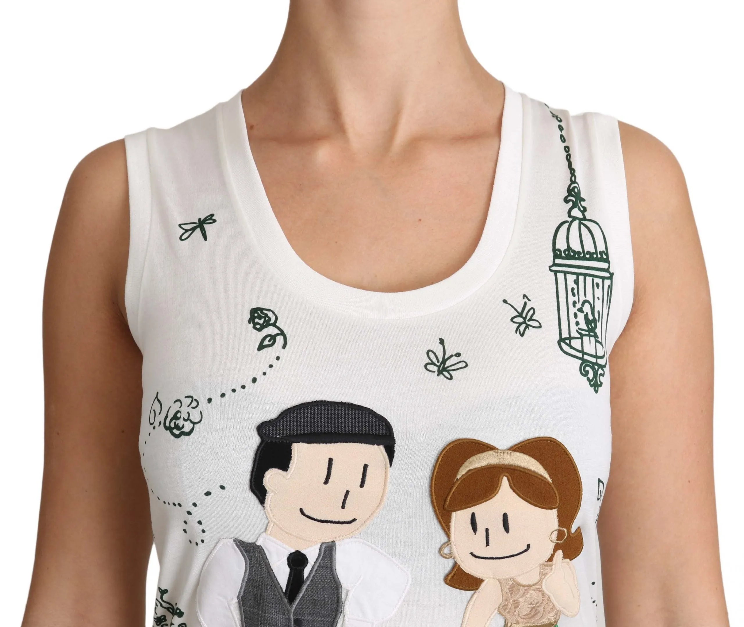 White Cotton #dgfamily Sleeveless Shirt Tank Top sold by Lord & Taylor product image thumbnail 3