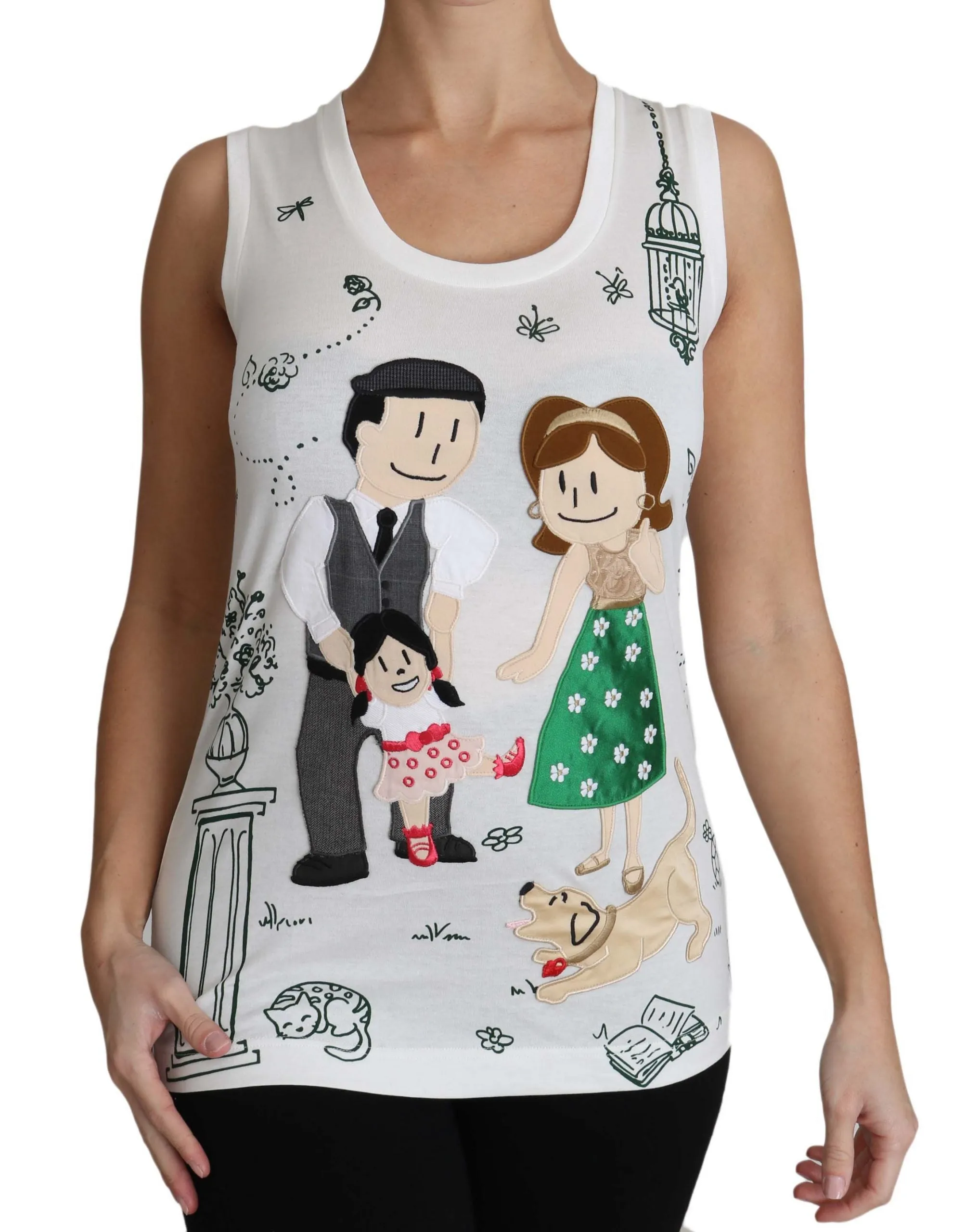 White Cotton #dgfamily Sleeveless Shirt Tank Top sold by Lord & Taylor product image thumbnail 4