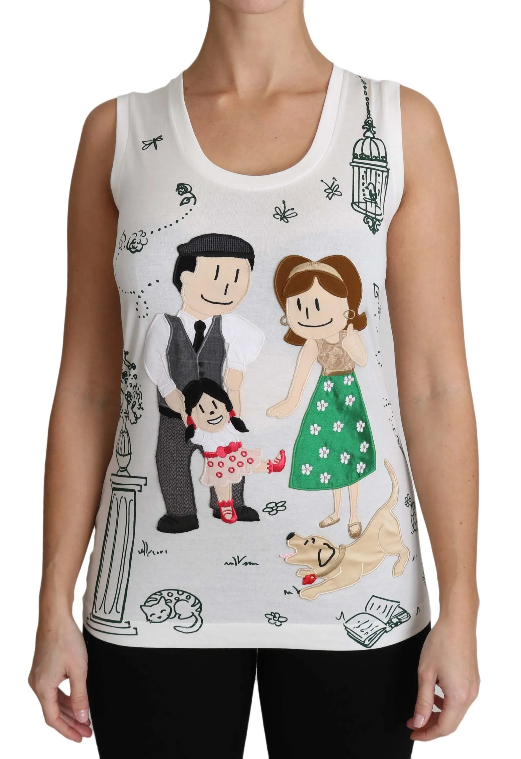 White Cotton #dgfamily Sleeveless Shirt Tank Top sold by Lord & Taylor