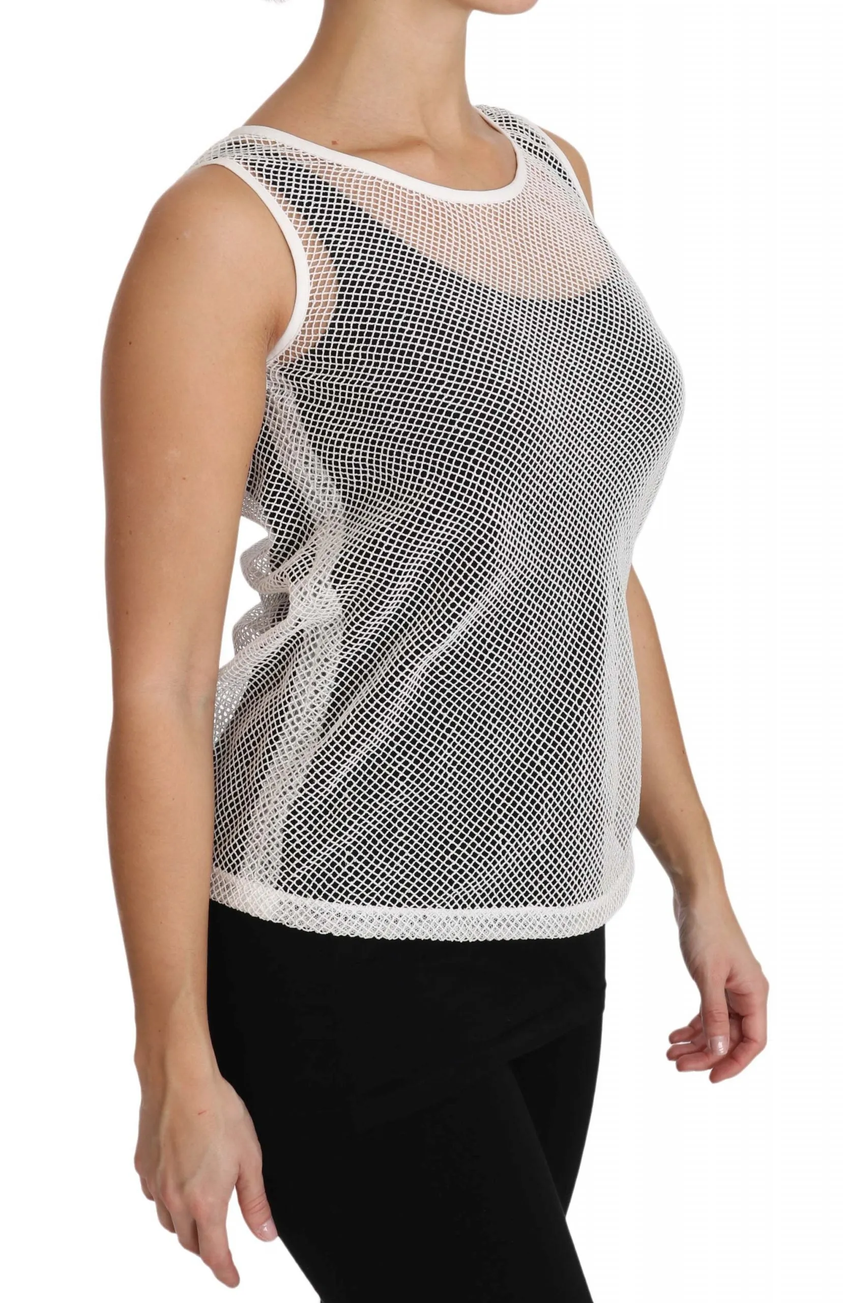 White Net Transparent Sleeveless Tank Top sold by Lord & Taylor product image thumbnail 5
