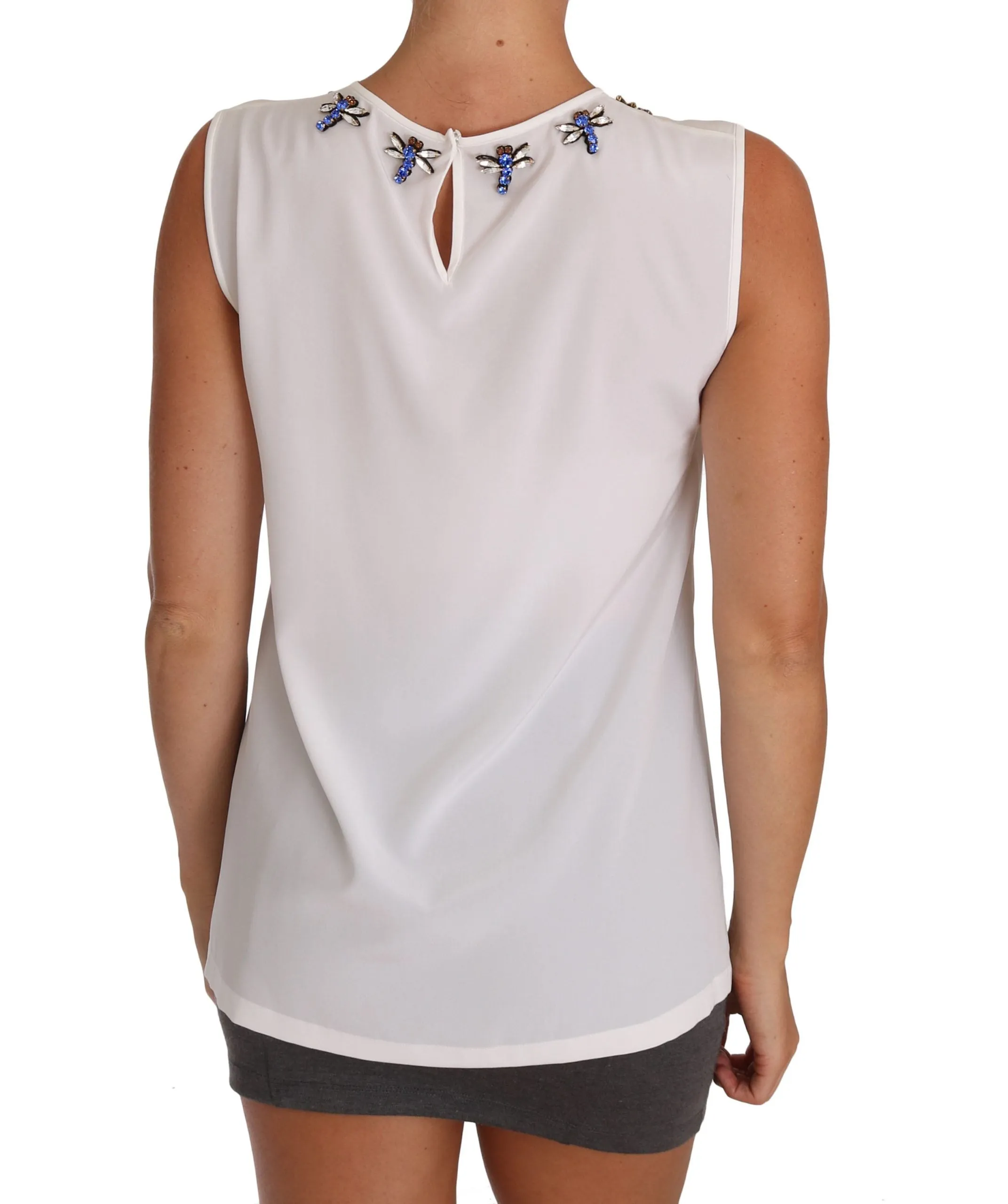 White Silk Crystal Embellished Fly T-shirt sold by Lord & Taylor product image thumbnail 5