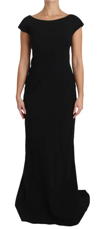 Black Stretch Fit Flare Gown Maxi sold by Lord & Taylor