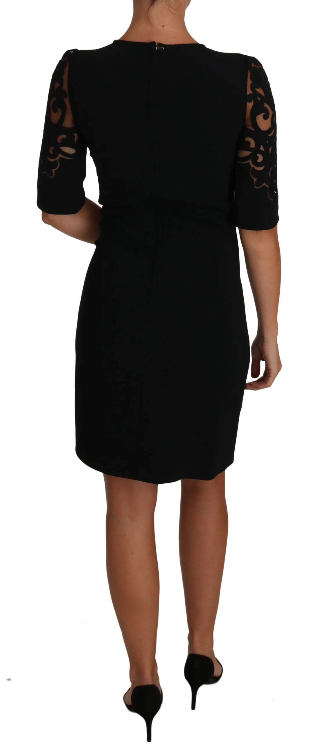Black Floral Cut Out Pattern Coctail Dress sold by Lord & Taylor product image thumbnail 2