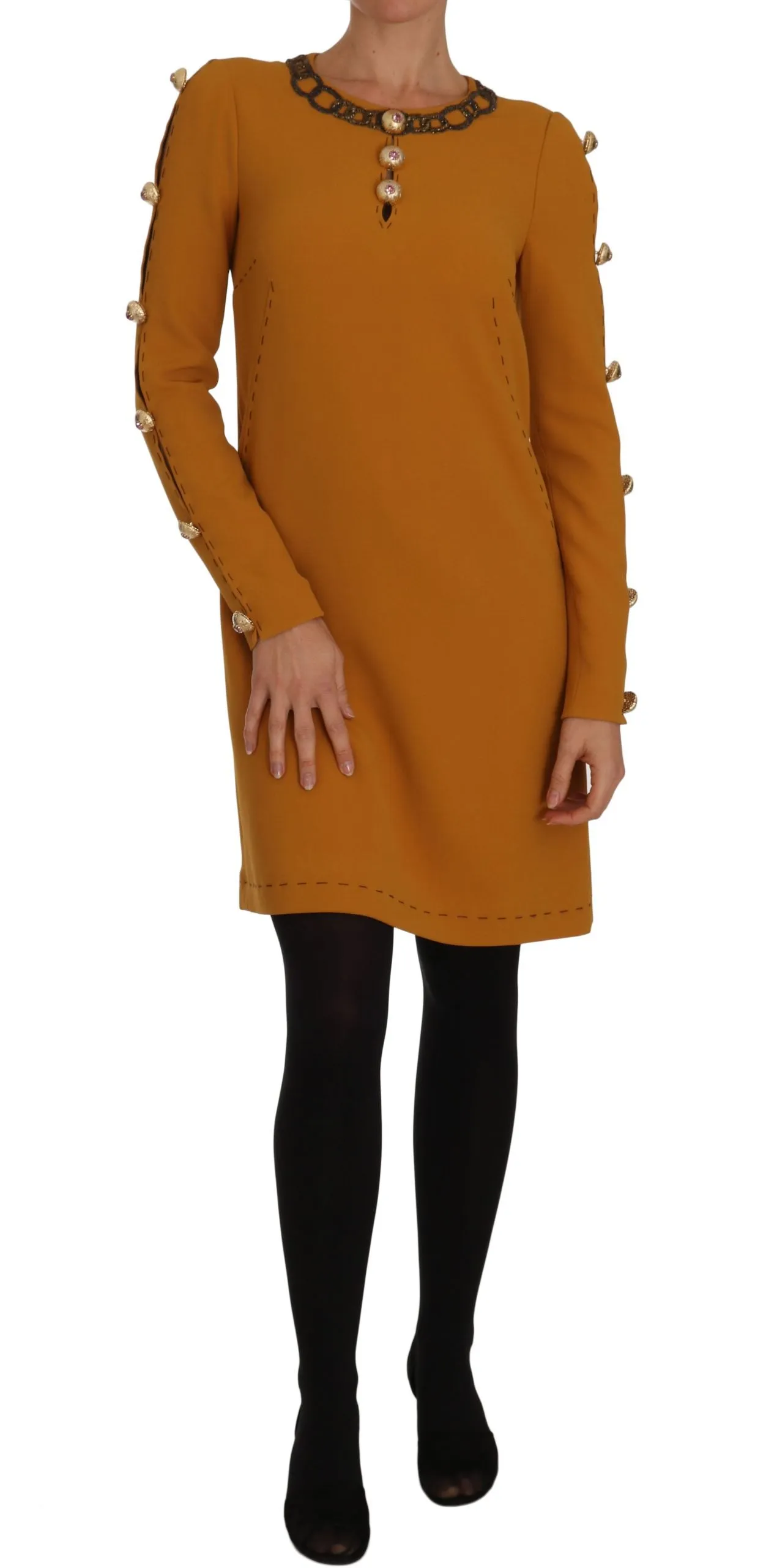 Brown Mini Crystal Embellished Dress sold by Lord & Taylor