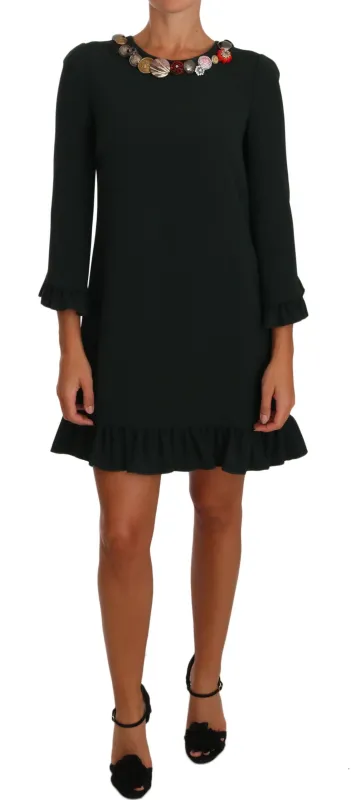 Green Stretch A-Line Short Crystal Dress sold by Lord & Taylor