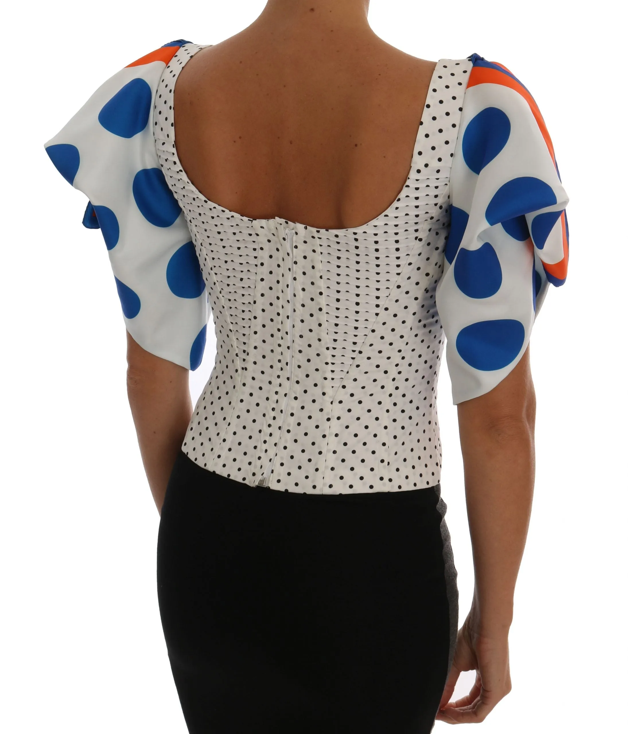 White Polka Silk Corset Bustier Top sold by Lord & Taylor product image thumbnail 3