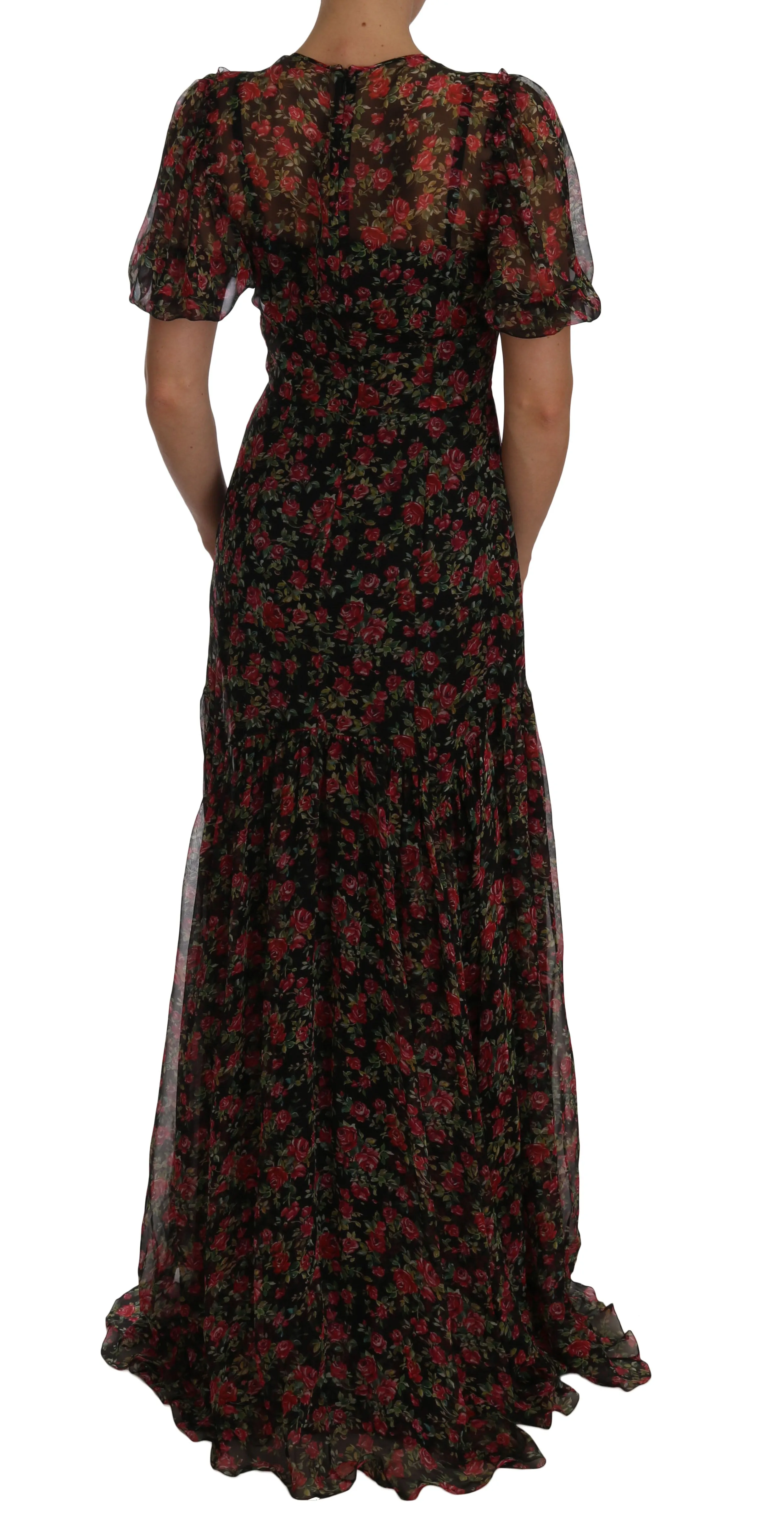 Black Floral Roses A-Line Shift Gown sold by Lord & Taylor product image thumbnail 2