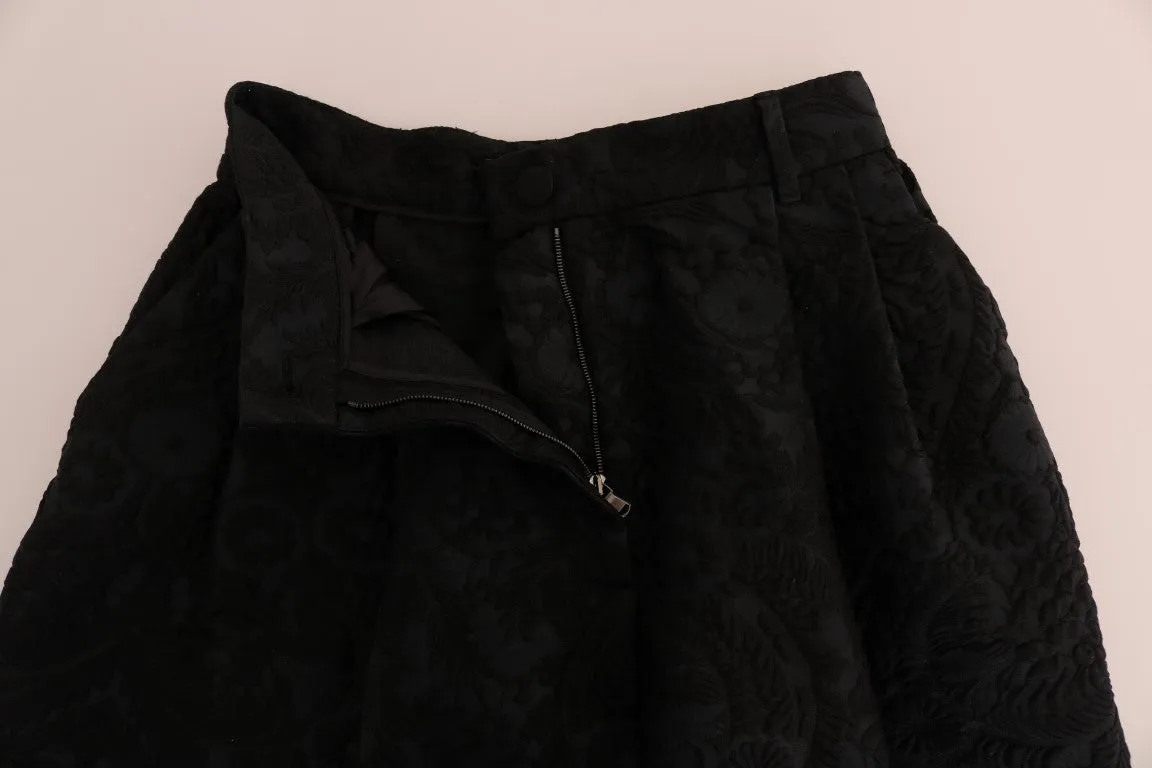 Black Brocade High Waist Capri Shorts sold by Lord & Taylor product image thumbnail 4