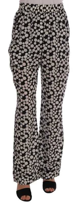 Black White Polka Dottes Silk Pants sold by Lord & Taylor