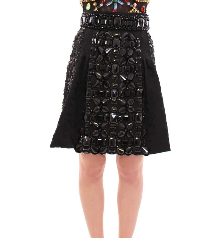 Black Crystal Handmade Above Knee Skirt sold by Lord & Taylor