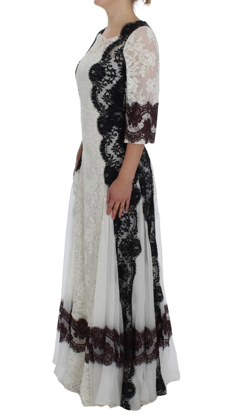 White Floral Lace Full Length Gown Dress sold by Lord & Taylor product image thumbnail 2