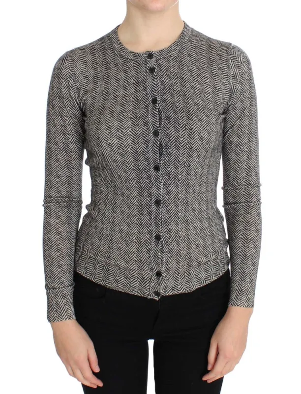 Black White Wool Top Cardigan Sweater sold by Lord & Taylor