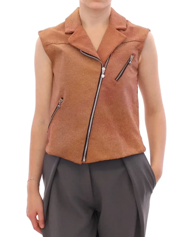 Brown Leather Jacket Vest sold by Lord & Taylor