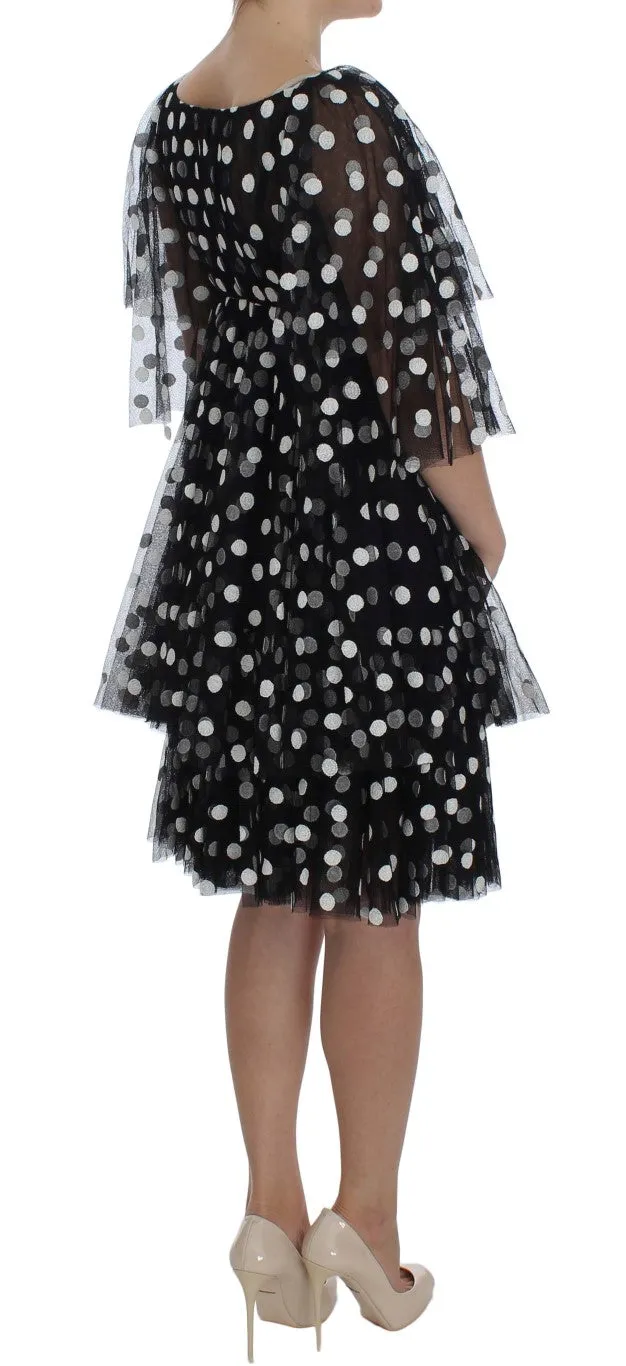 Black White Polka Dotted Ruffled Dress sold by Lord & Taylor product image thumbnail 4