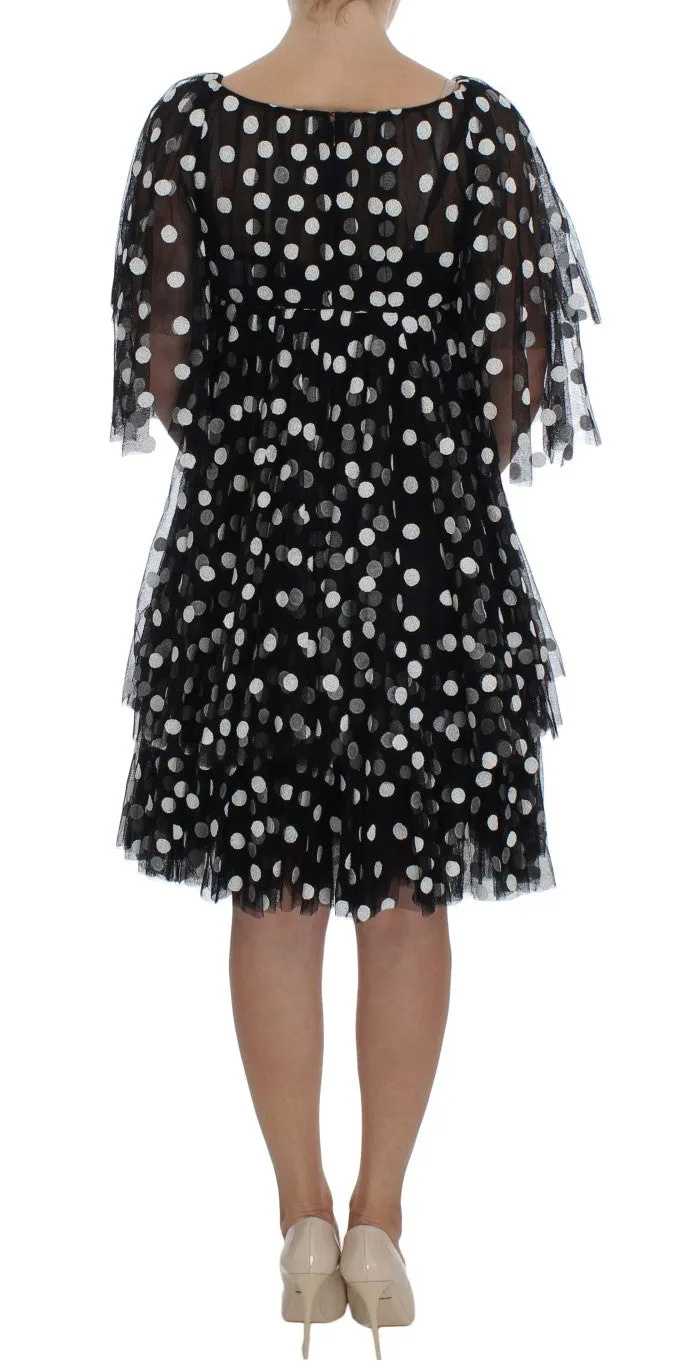 Black White Polka Dotted Ruffled Dress sold by Lord & Taylor product image thumbnail 3