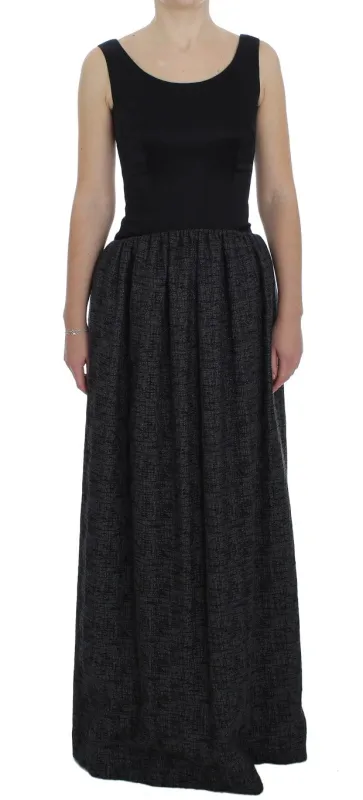 Black Gray Sheath Gown Full Length Dress sold by Lord & Taylor