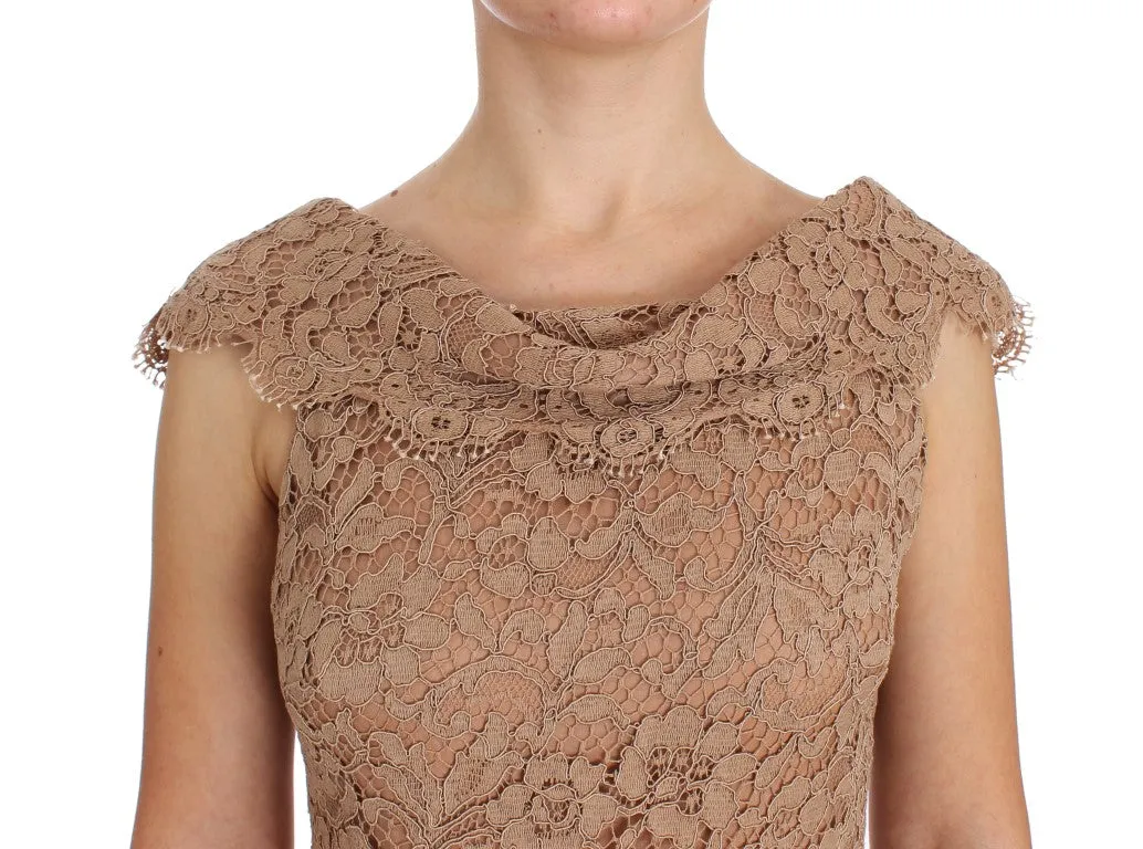 Pink Floral Lace Full Length Sheath Dress sold by Lord & Taylor product image thumbnail 5