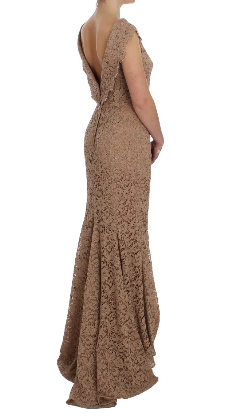 Pink Floral Lace Full Length Sheath Dress sold by Lord & Taylor product image thumbnail 4