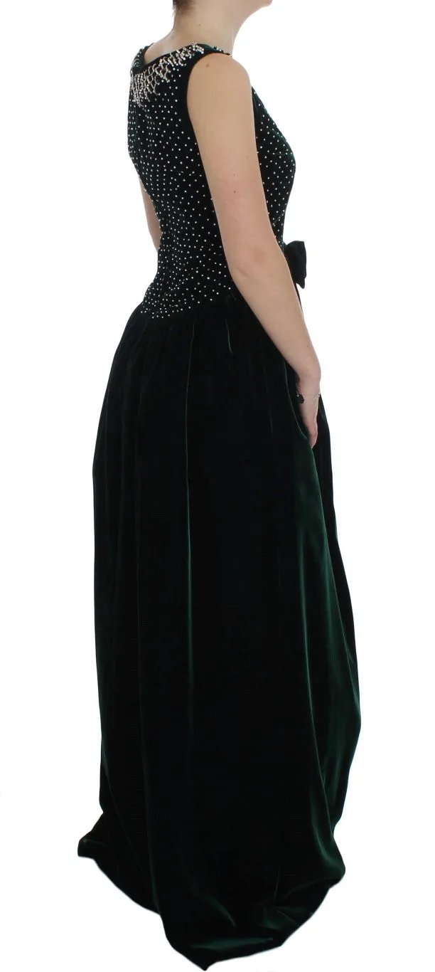 Green Velvet Crystal Long Maxi Dress sold by Lord & Taylor product image thumbnail 4
