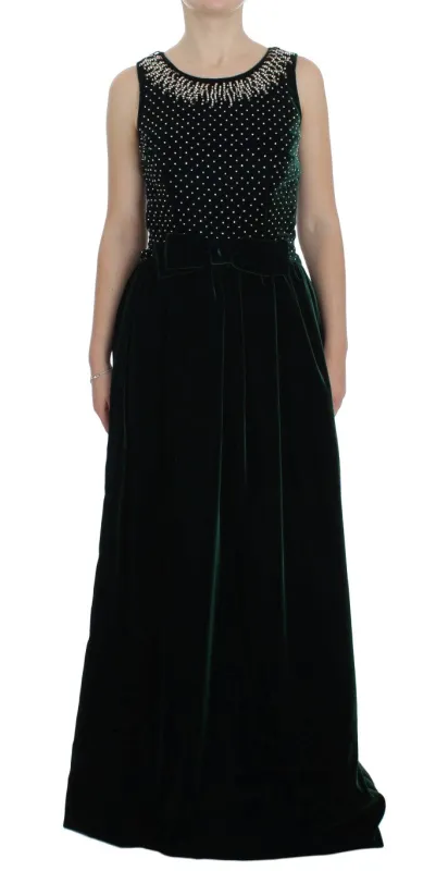 Green Velvet Crystal Long Maxi Dress sold by Lord & Taylor