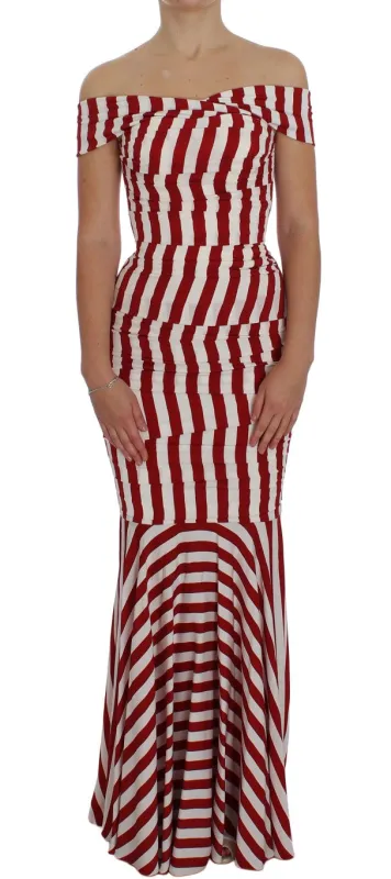 Red White Silk Stretch Dress sold by Lord & Taylor