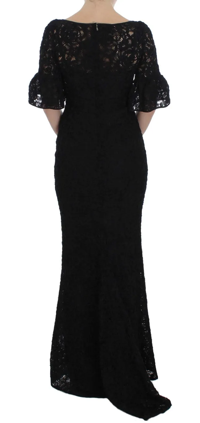 Black Floral Lace Long Bodycon Maxi Dress sold by Lord & Taylor product image thumbnail 3