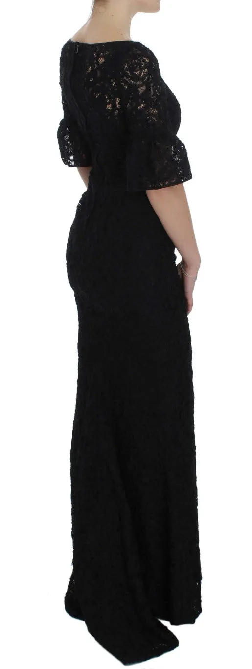Black Floral Lace Long Bodycon Maxi Dress sold by Lord & Taylor product image thumbnail 4