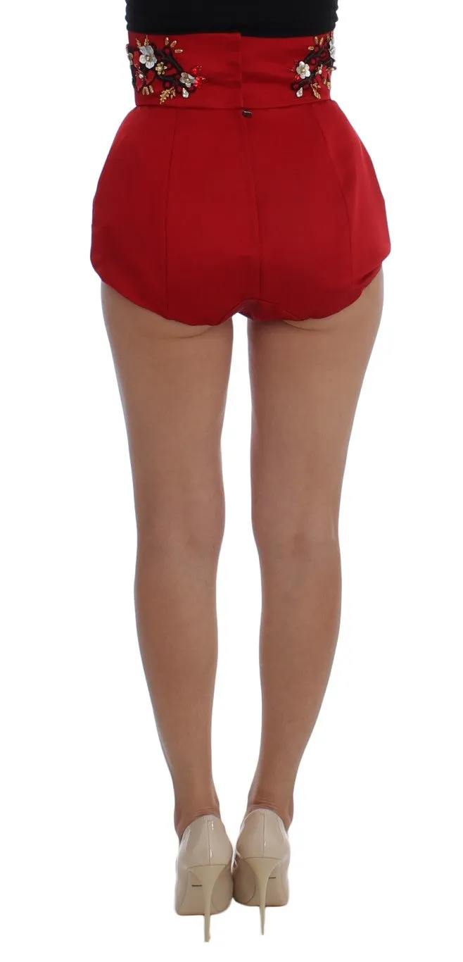 Red Silk Crystal Roses Shorts sold by Lord & Taylor product image thumbnail 3