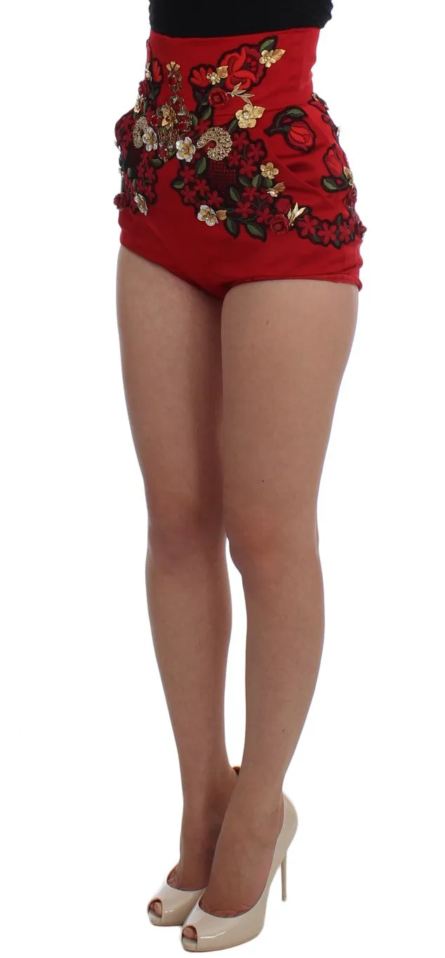 Red Silk Crystal Roses Shorts sold by Lord & Taylor product image thumbnail 4