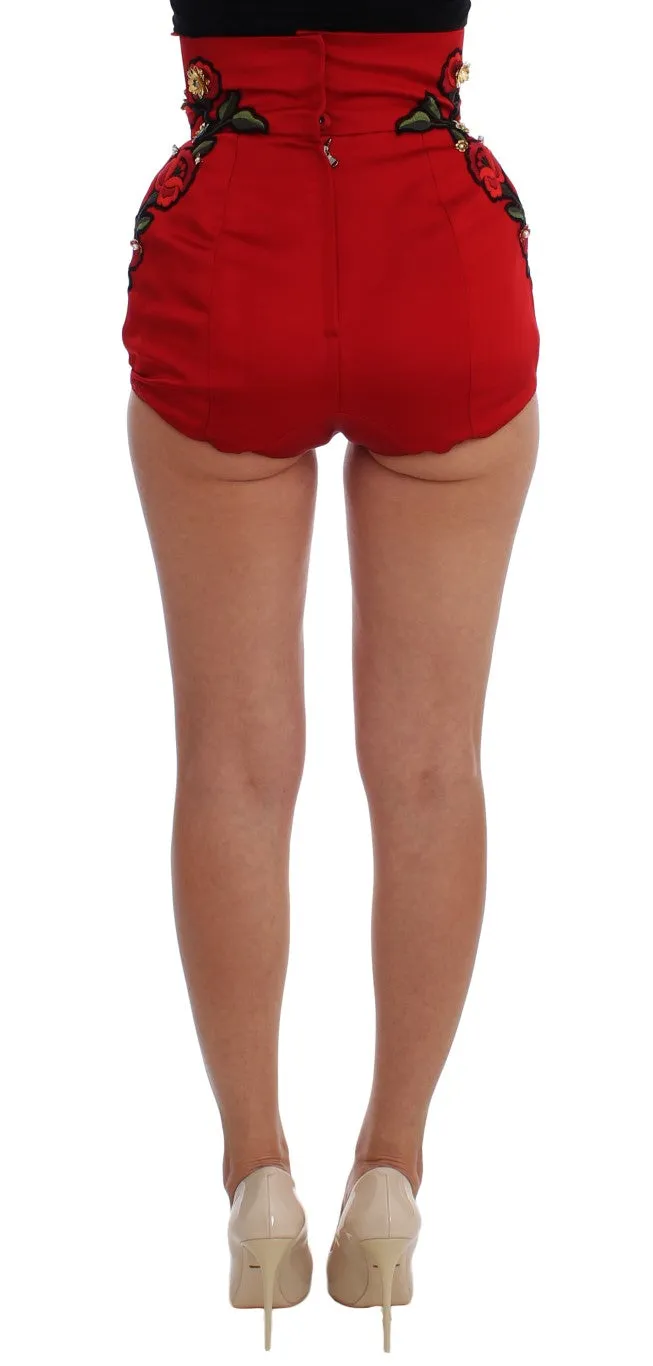 Red Silk Crystal Roses Shorts sold by Lord & Taylor product image thumbnail 2