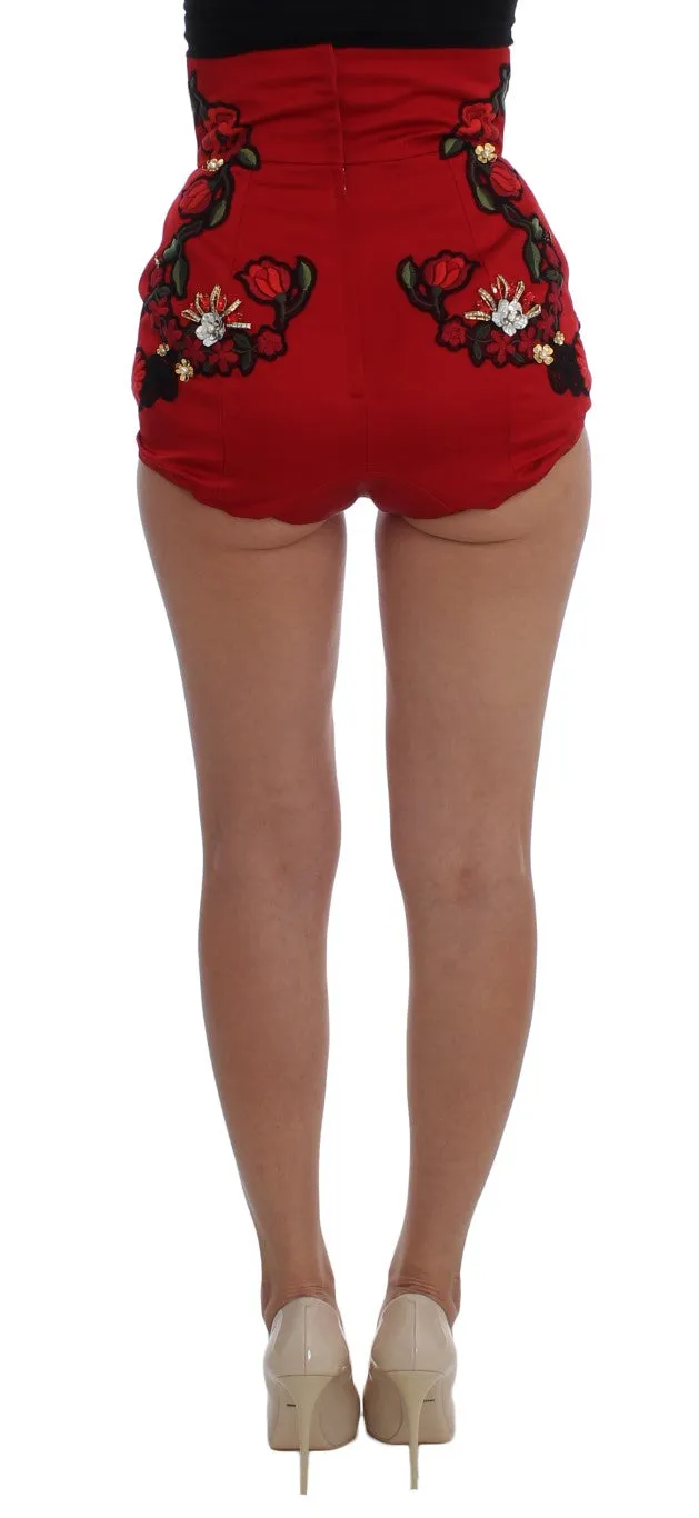 Red Silk Crystal Roses Shorts sold by Lord & Taylor product image thumbnail 2