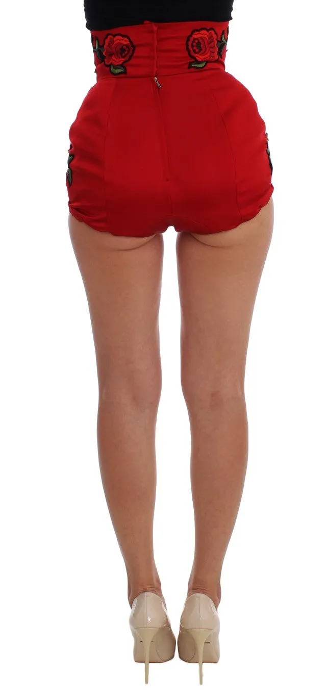 Red Silk Crystal Roses Shorts sold by Lord & Taylor product image thumbnail 2