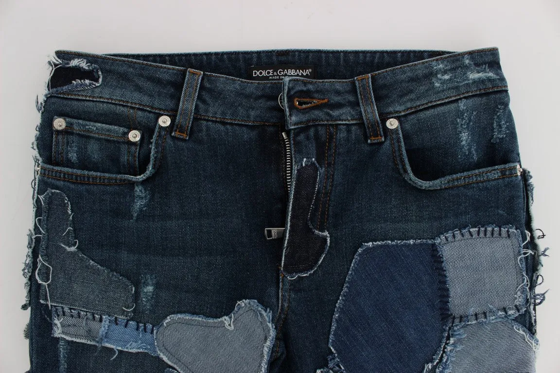 Stretch Blue Patchwork Jeans Shorts sold by Lord & Taylor product image thumbnail 5