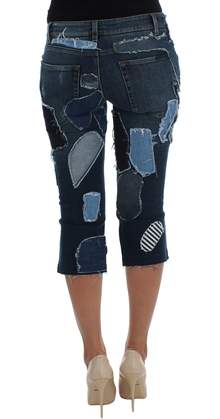 Stretch Blue Patchwork Jeans Shorts sold by Lord & Taylor product image thumbnail 3