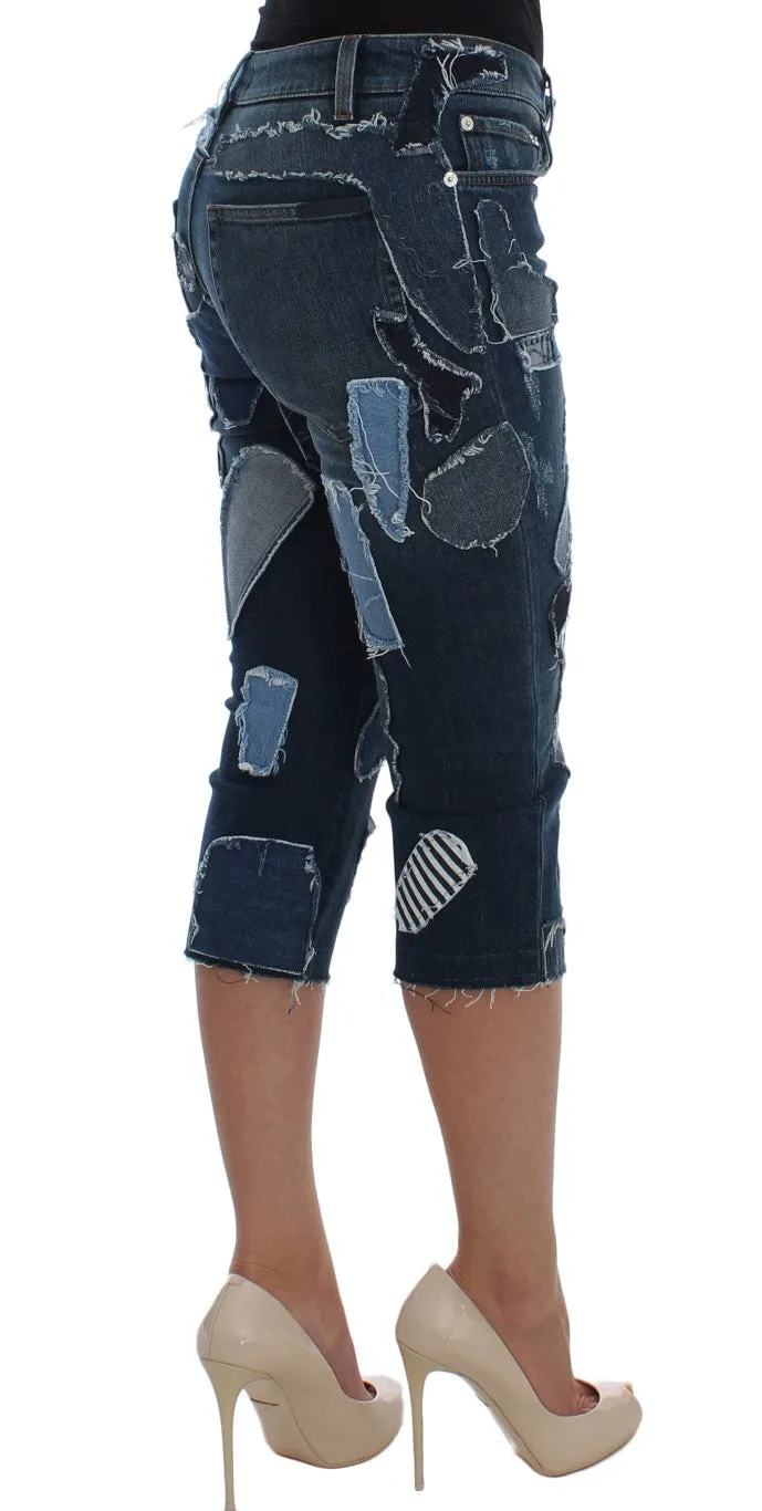 Stretch Blue Patchwork Jeans Shorts sold by Lord & Taylor product image thumbnail 4