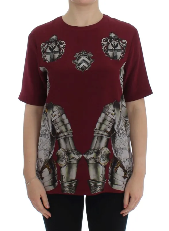 Red Knight Print Silk Blouse T-shirt sold by Lord & Taylor