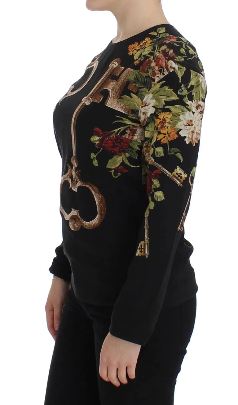 Black Key Floral Print Silk Blouse Top sold by Lord & Taylor product image thumbnail 2